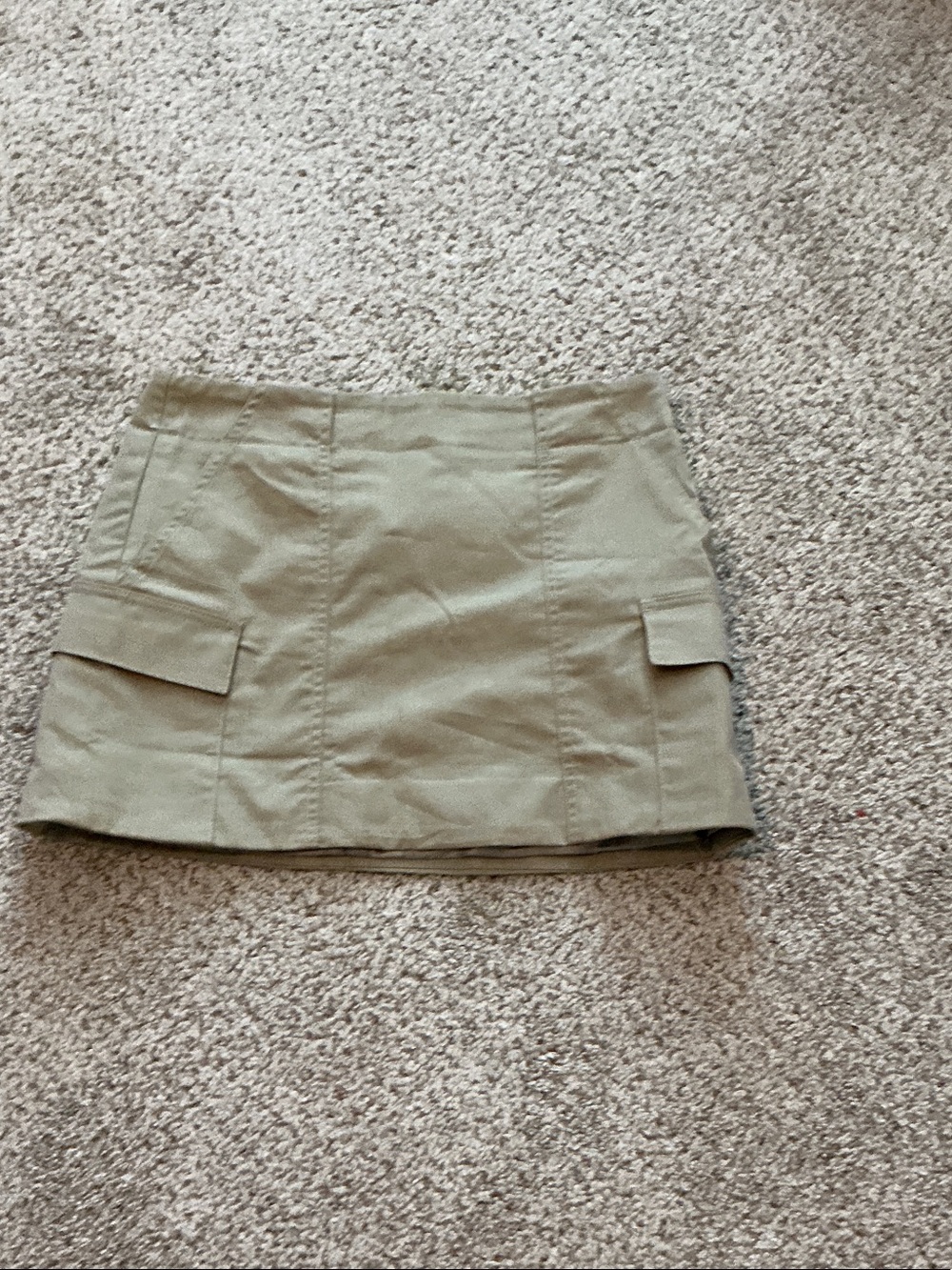 Olive Green Cargo Pocket Mini Skirt